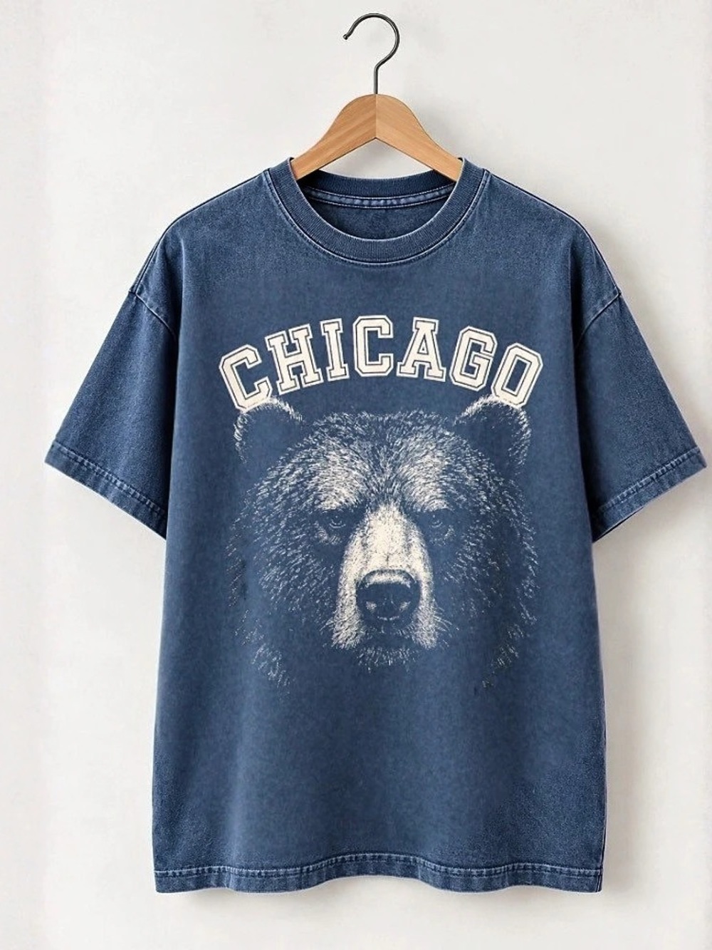 Comfort Colors Chicago Bear Animal Vintage Blue T-Shirt